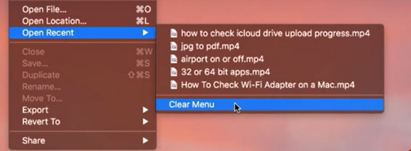 File Cancella Menu