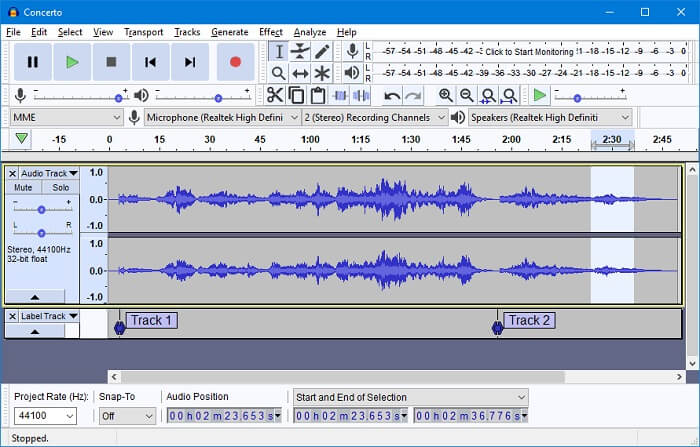 audacity m4a