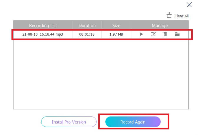 FVC Audio Check Recording