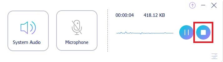 FVC Audio Állítsa le a felvételt