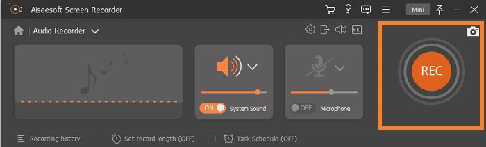 Flac Recorder เริ่มการบันทึก