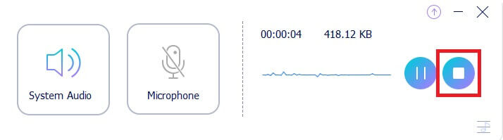 FVC 音頻停止錄音