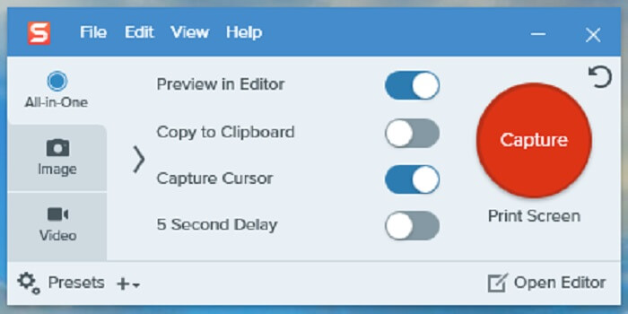 Snagit di registrazione