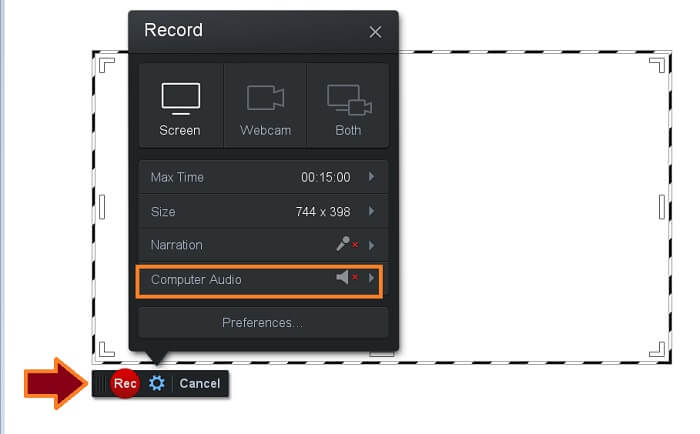 Screencast-O-Matic Începe înregistrarea