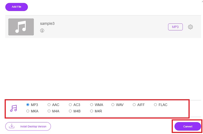 Audio format