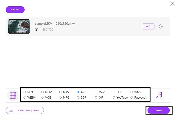 Select The MKV File To Convert