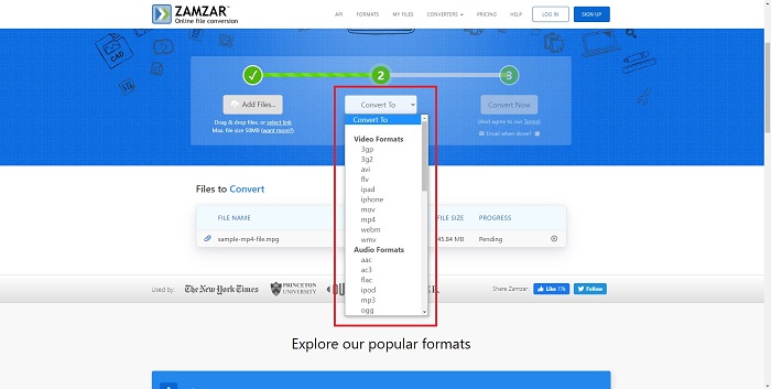 Odaberite Format datoteke