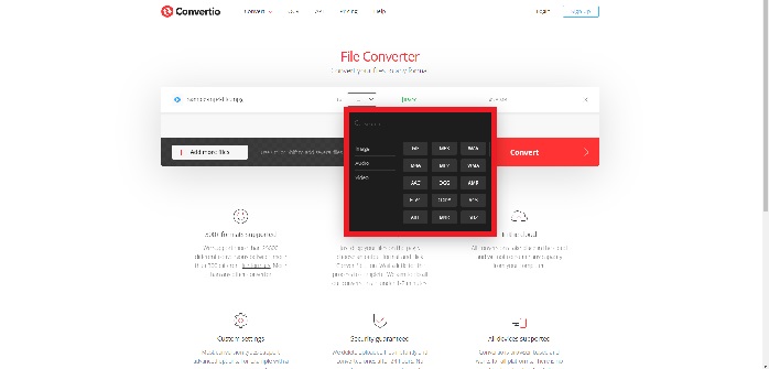 转换过程 Convertio