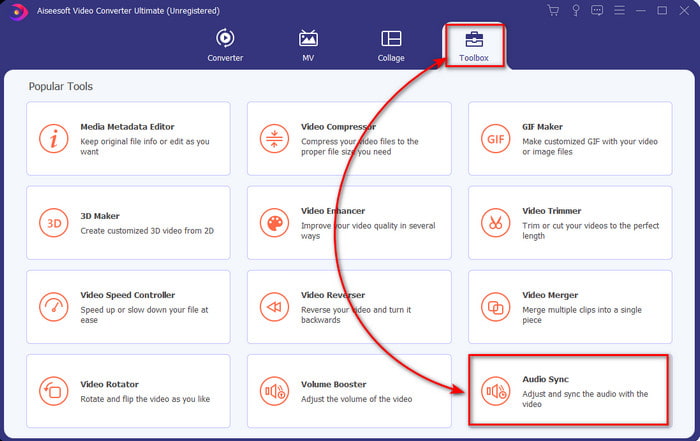 Napsauta Audio Sync