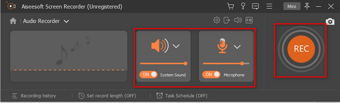 Iniciar la grabación de audio