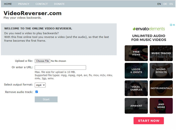 Video Reverser online