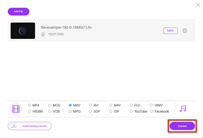 Convertir FLV en MKV