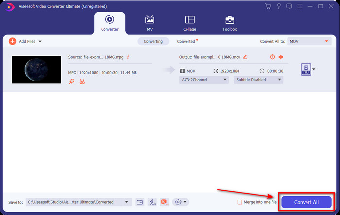 Convert MPG To MOV