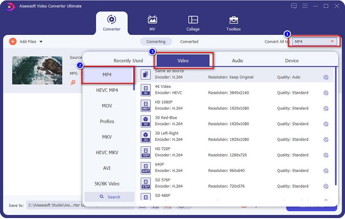 Converter tudo para MP4