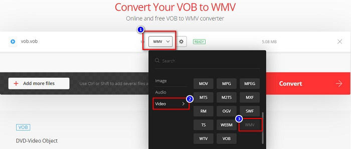 mov to vob converter online