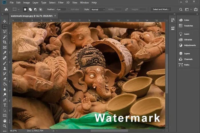 Photoshop ลบลายน้ำ