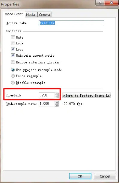 Velocidad de fotogramas de reproducción