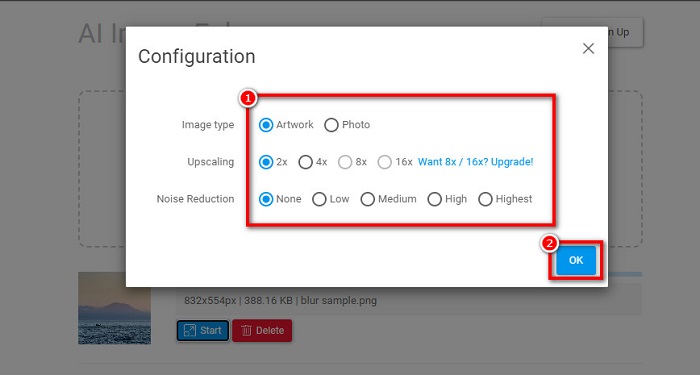 Ventana de configuración