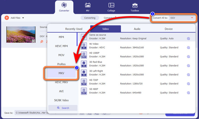 Converter todos os botões MKV