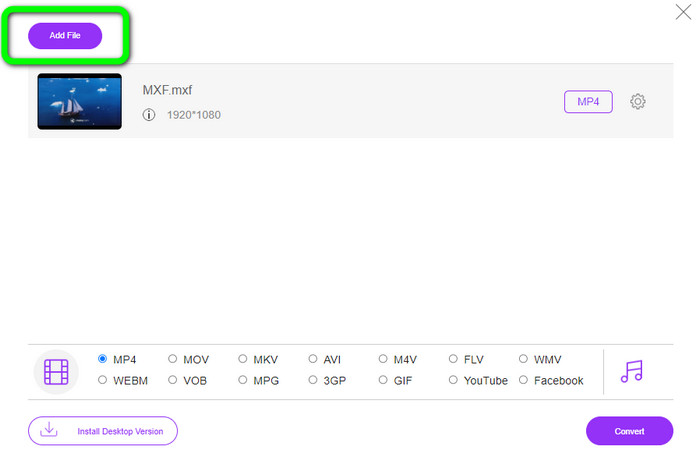 Ajouter plus de fichiers MXF