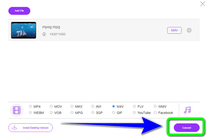 Clique final no botão Converter