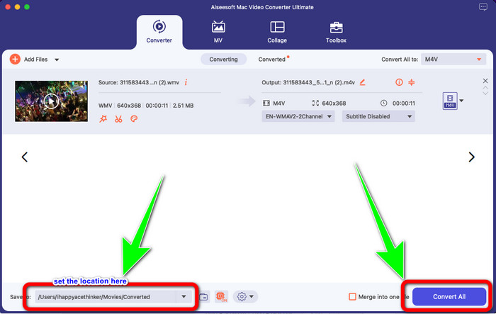 Simpan Video yang Ditukar