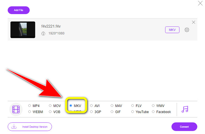 Select F4V File Online