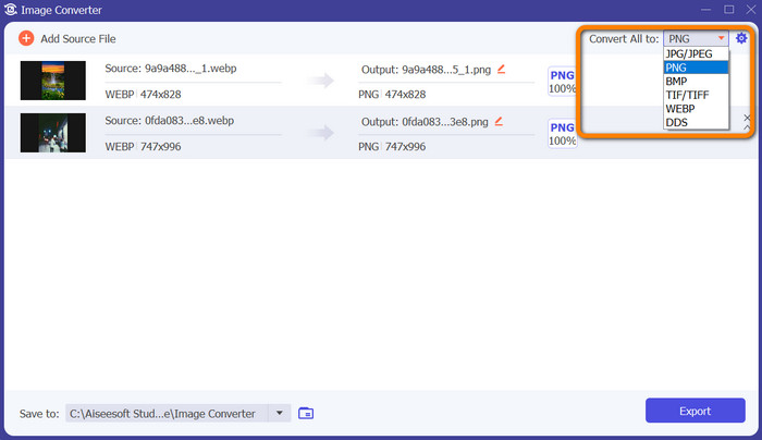 Convertir todo a opciones de formato