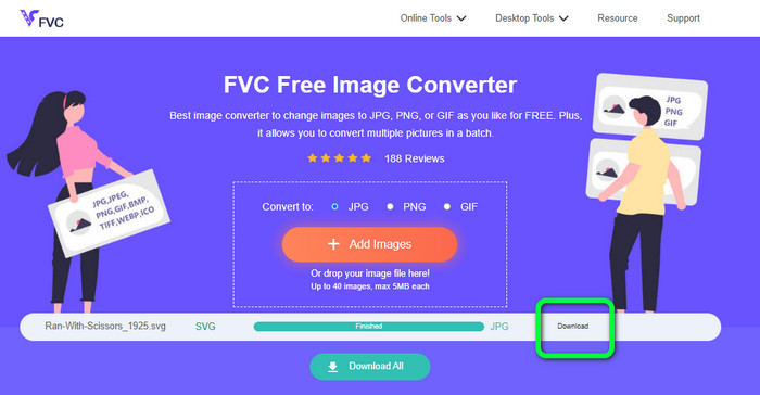 Converti SVG JPG FVC