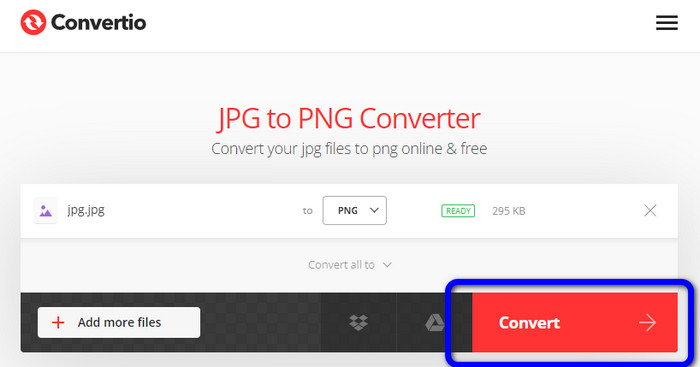 Convertio กดปุ่มแปลง