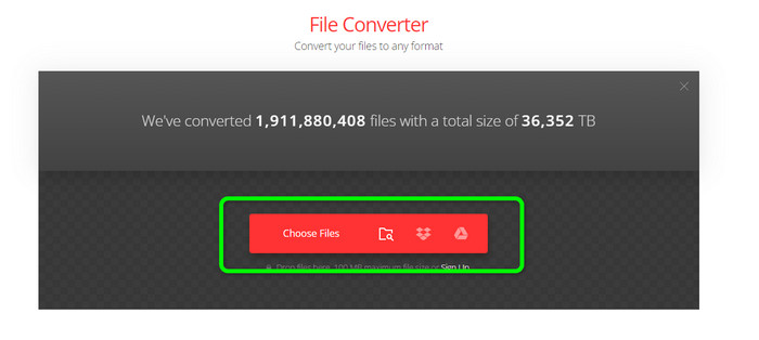 Convertio Files Odaberite