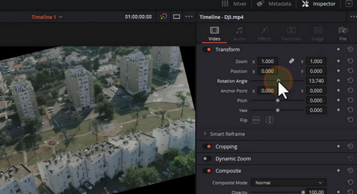 Interfaccia Davinci Resolve