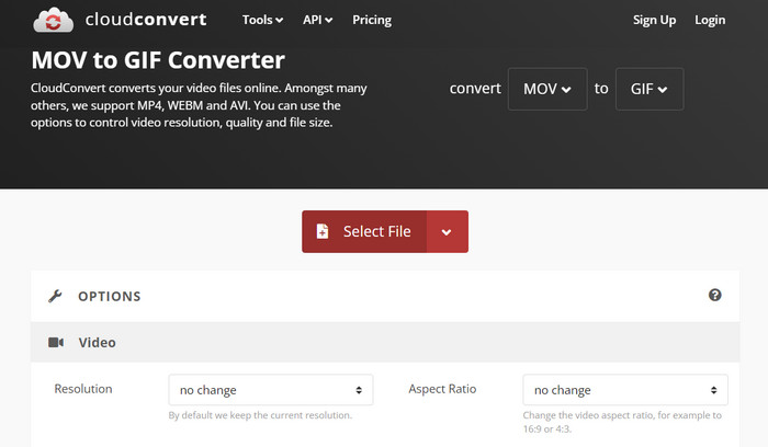 Cloudconvert Interface