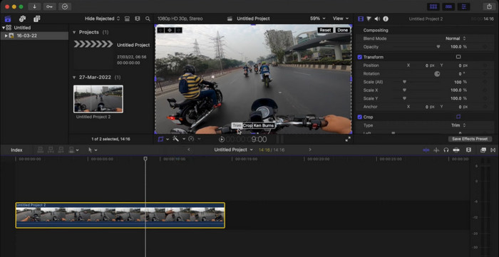 Final Cut Pro Crop Video