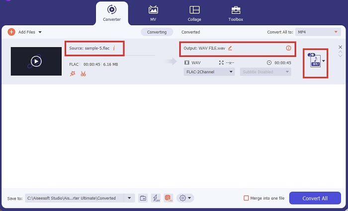 Scegli il formato di output