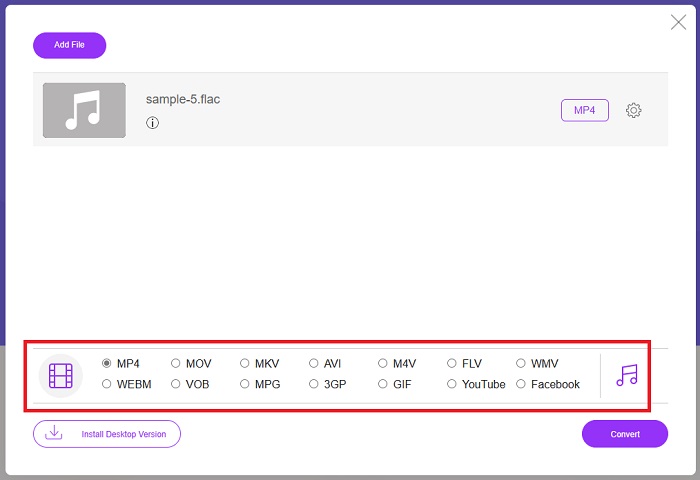 Choose Output Format