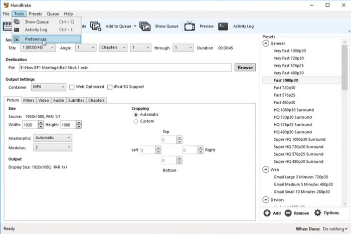 Handbrake Interface