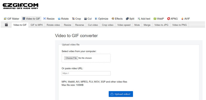 Video til GIF EzGIF