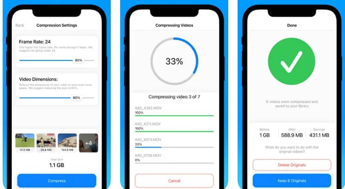 Cambiar el tamaño del vídeo en iPhone