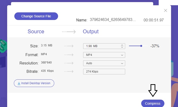 Compress Video FVC Dalam Talian