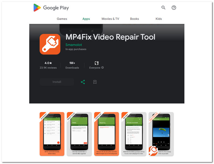 Herramienta de reparación de vídeo MP4Fix