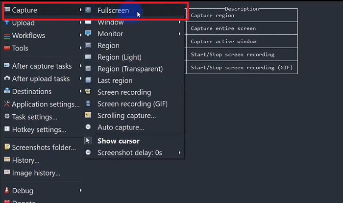 Configuración de registro de ShareX