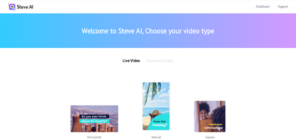 Steve AI chọn loại video của bạn