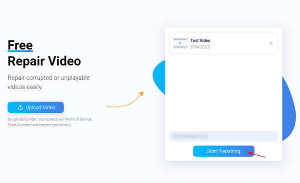 EaseUS Video Repair Start reparasjonen