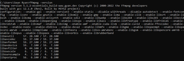 FFmpeg   Ffmpeg Build Configuration 