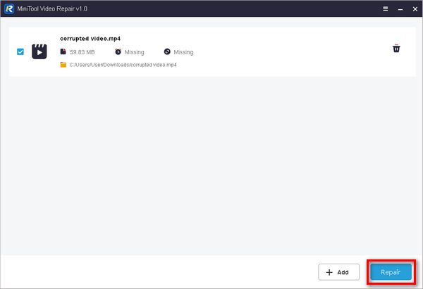 Minitool 视频修复 修复