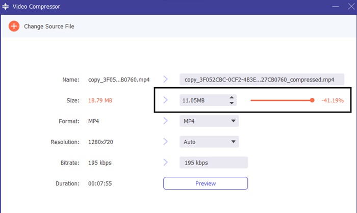 Rediger størrelse Video Converter frakoblet