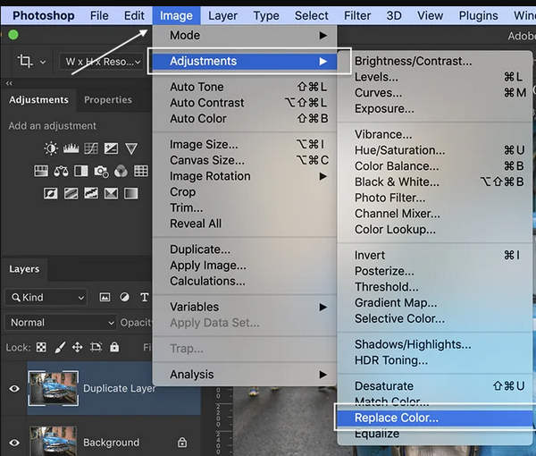 Photoshop วิธีการเปลี่ยนสีเปลี่ยนสี