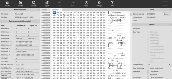 Android เสียหายวิดีโอแปลง Hex