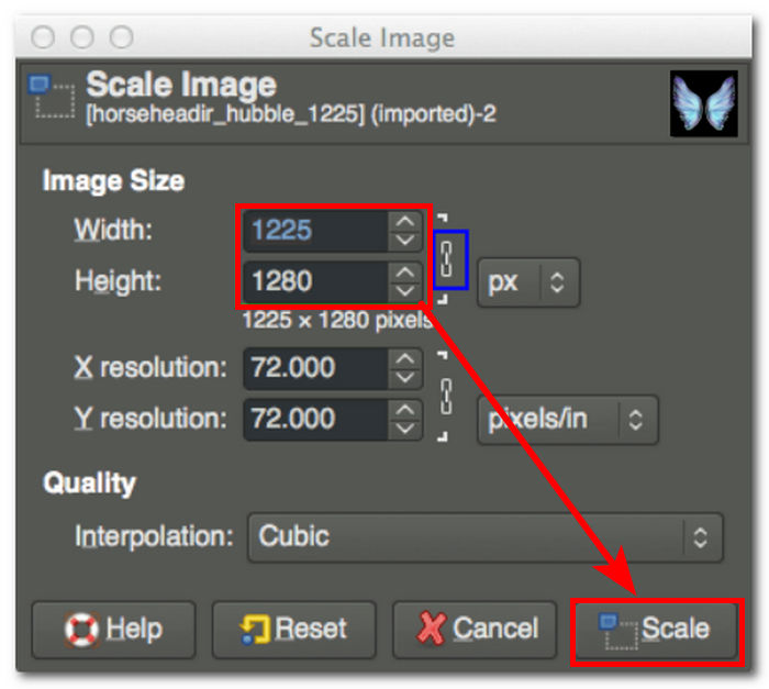 Utforsk Scale Image Settings